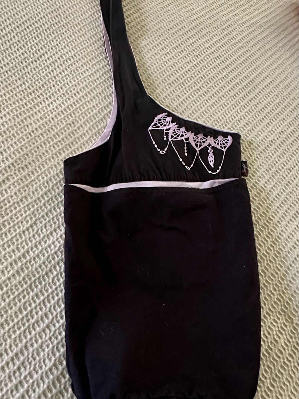 Black and Khaki One-Shoulder Tote Bag